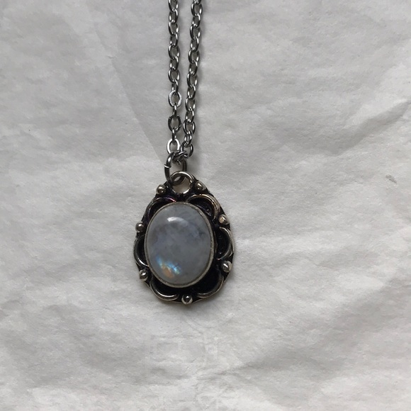 Rainbow moonstone 925 sterling silver pendant - Picture 7 of 12